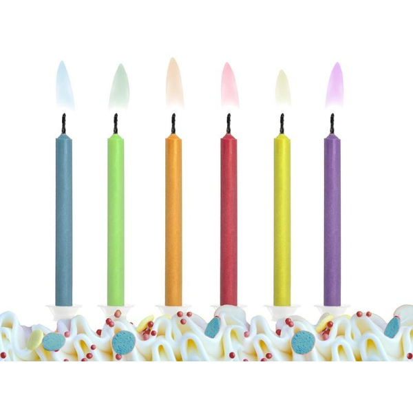 bougies anniversaire colore flamme