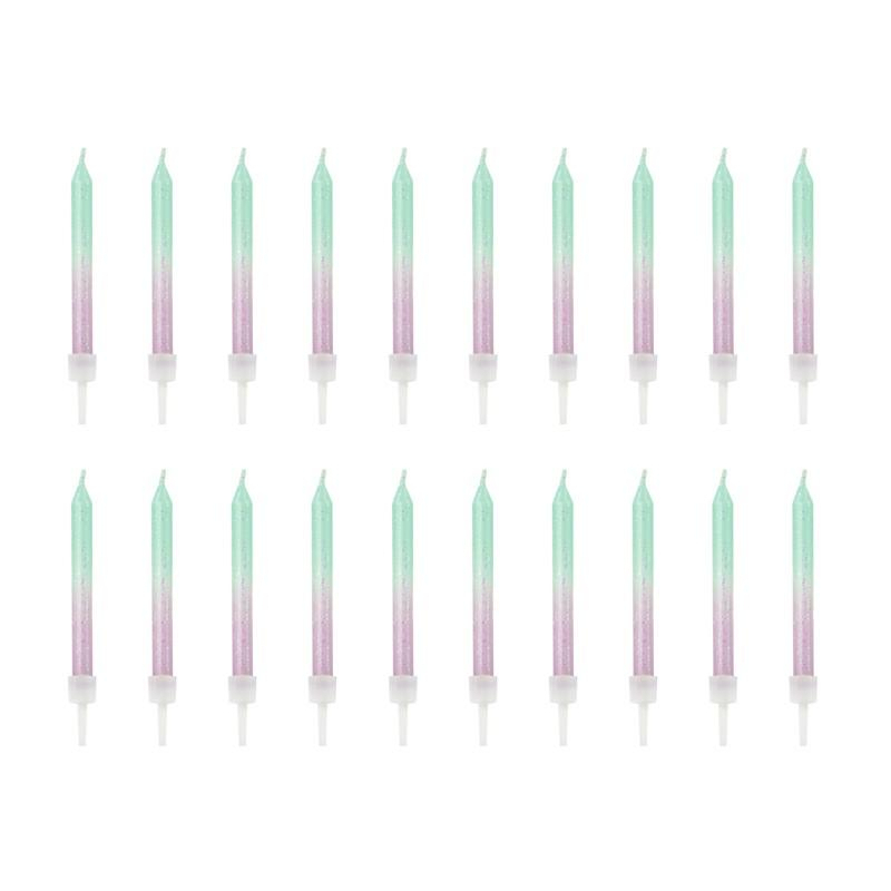 bougies paillettes bleu