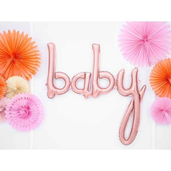 ballon rose baby shower effets