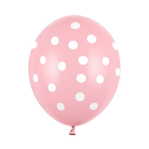 ballons rose pois blanc