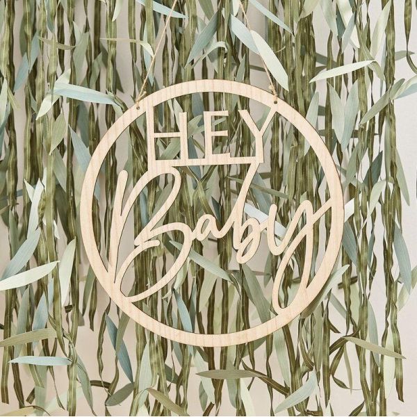 decoration bois baby shower naturel