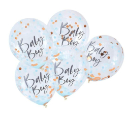 ballons confettis baby shower garçon