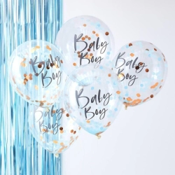 ballons confettis baby shower garçon