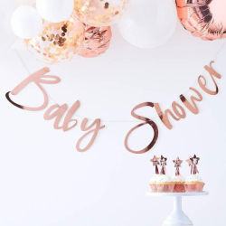 banderole rose baby shower