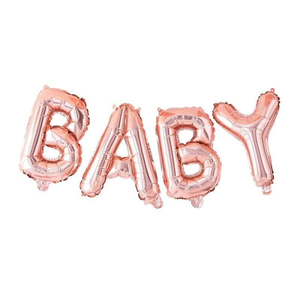 ballons lettres baby rose