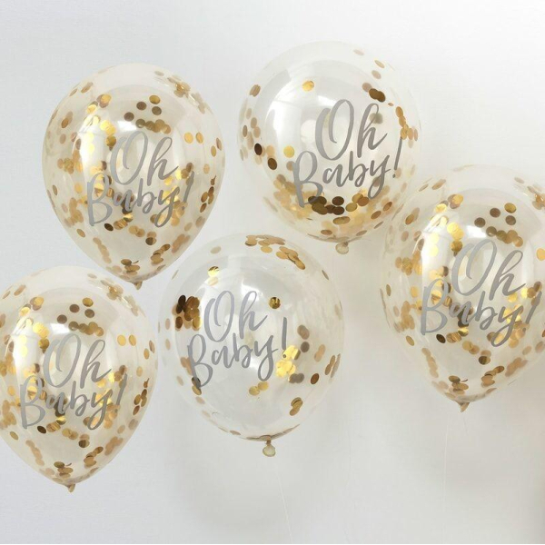 ballon confettis doré baby shower ballon confettis doré baby shower
