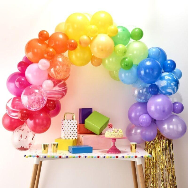 kit arche ballons arc en ciel effets