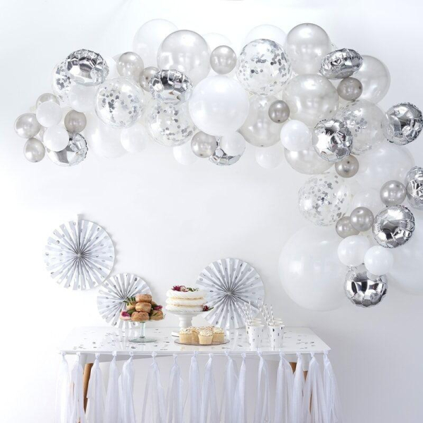 kit arche ballons argents table