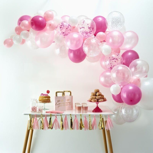 kit arche ballons roses anniversaire
