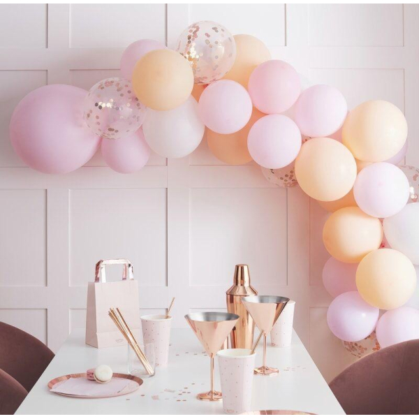 kit arche ballons peche rose pastel