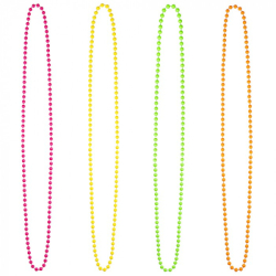 Set 4 longs colliers à perle fluorescents