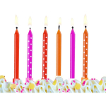 bougies anniversaire rouge, orange