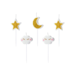 bougies d'anniversaire lune, étoiles et nuages bougies d'anniversaire lune, étoiles et nuages