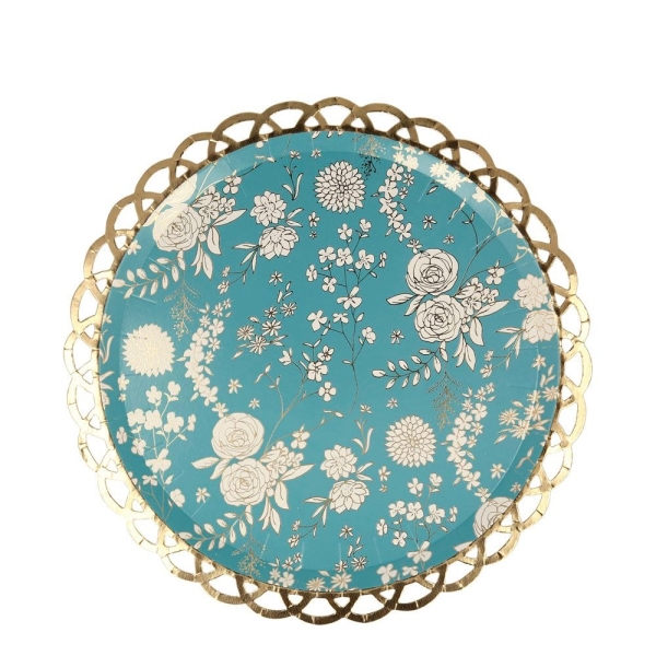 assiettes rondes fleuries Jardin Anglais vert assiettes rondes fleuries Jardin Anglais vert