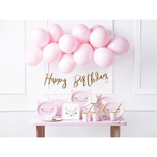 assiettes chat rose anniversaire