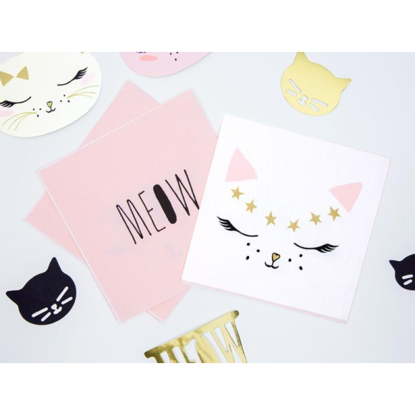 serviette deco anniversaire chat