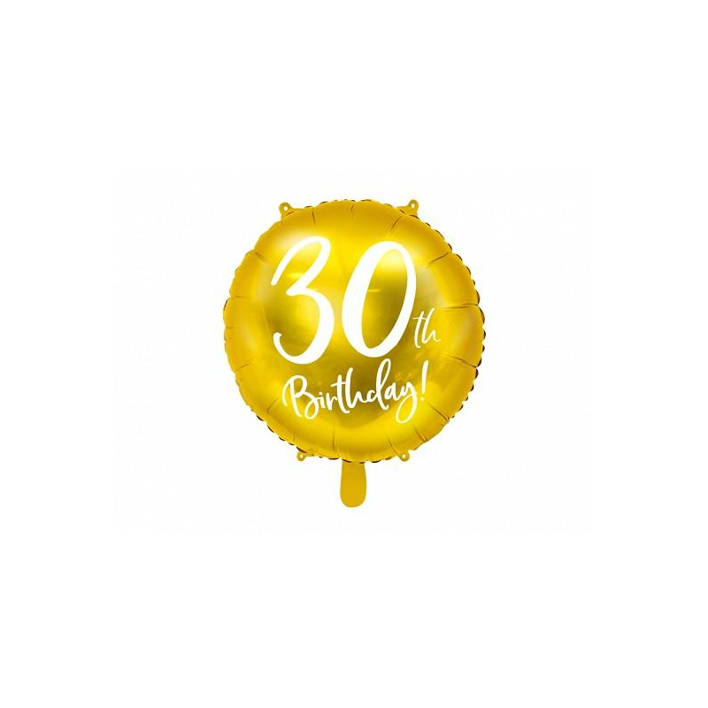 ballon anniversaire dore 30 ans blanc