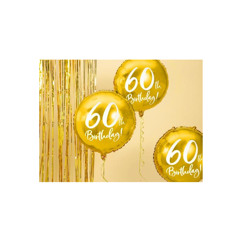 ballon anniversaire dore 60 ans blanc