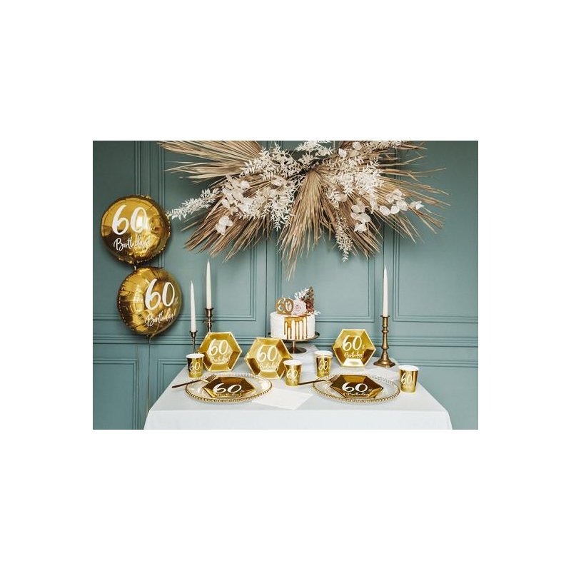 ballon anniversaire dore 60 ans table