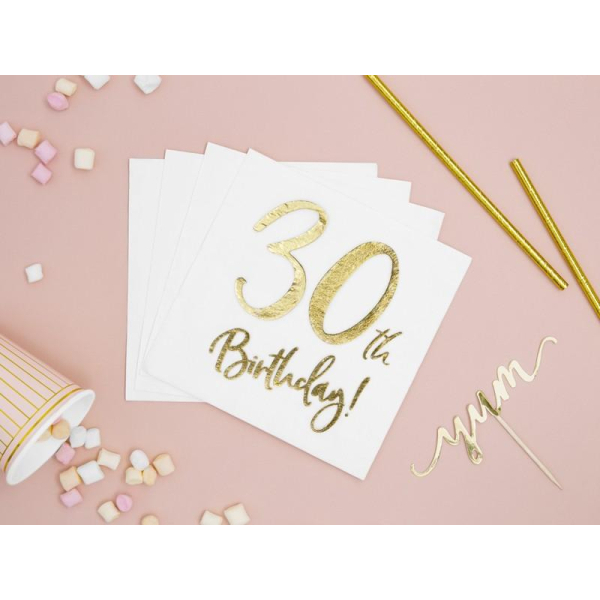 serviettes papier dore 30 ans