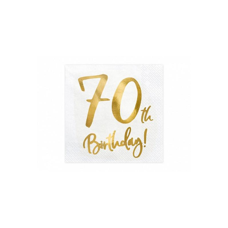 serviettes papier blanc anniversaire