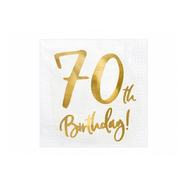 serviettes papier blanc anniversaire