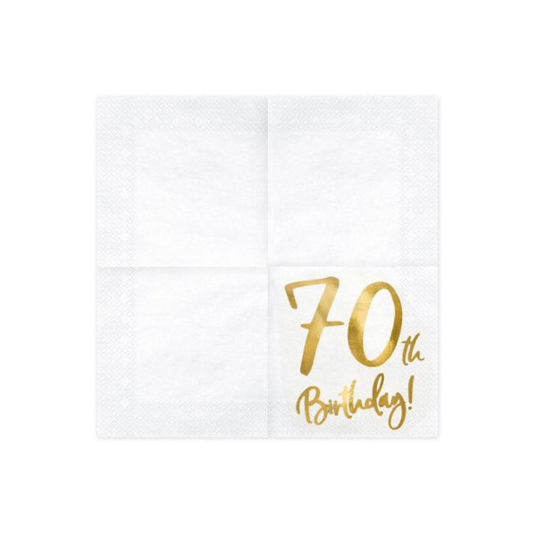 serviettes papier blanc anniversaire 70 ans
