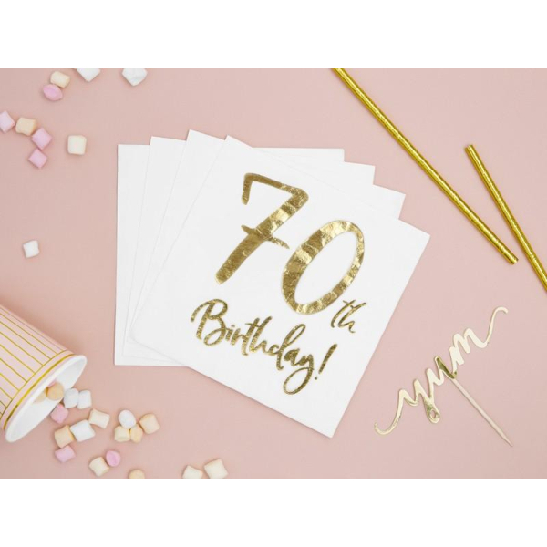 serviettes papier blanc anniversaire table