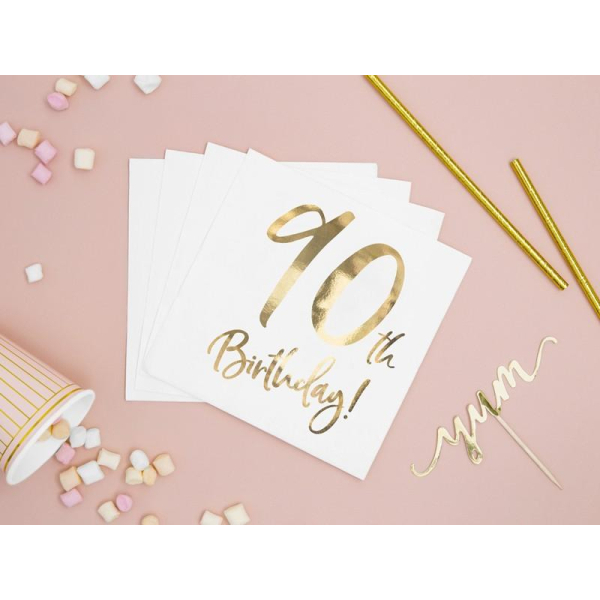 serviettes papiers 90 ans or