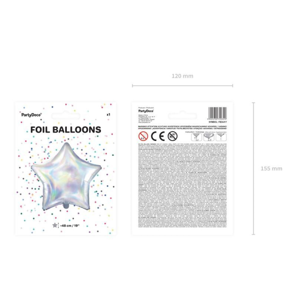 ballon etoile aluminium holographique pack