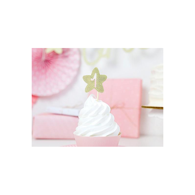 decorations cupcake doree anniversaire