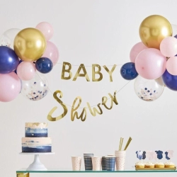 banderole dore ballon baby shower