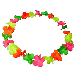 collier hawaïen multicolore fluo