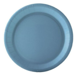 assiettes rondes bleu pastel