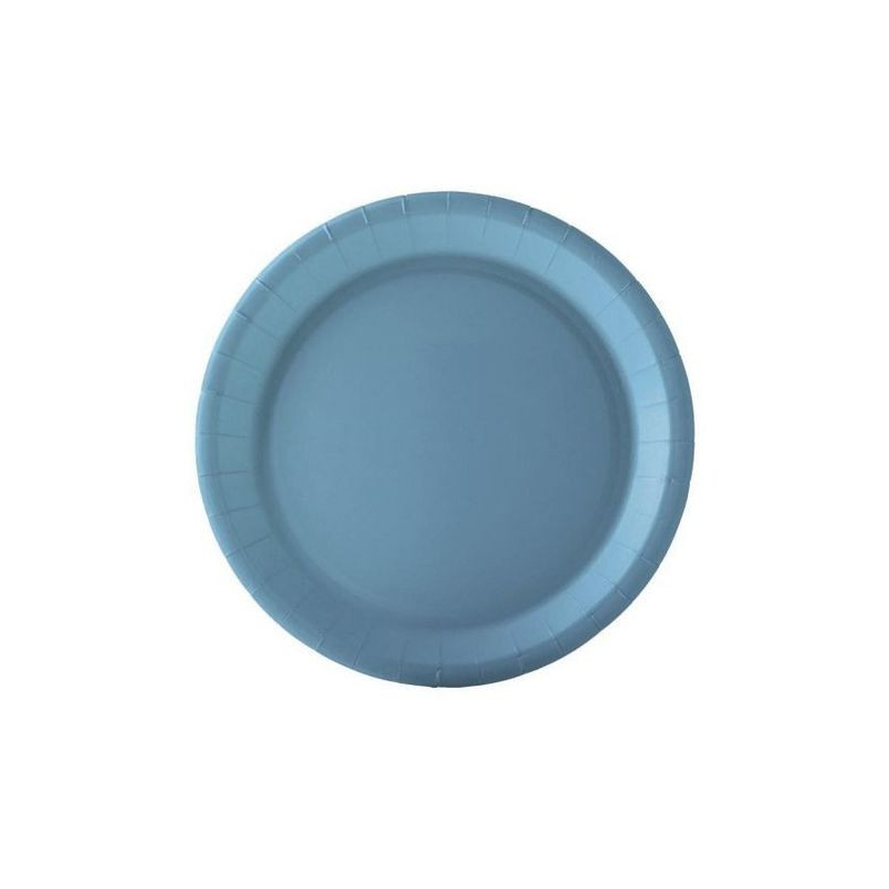 assiettes rondes bleu pastel