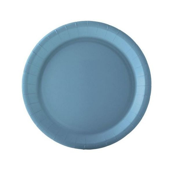 assiettes rondes bleu pastel