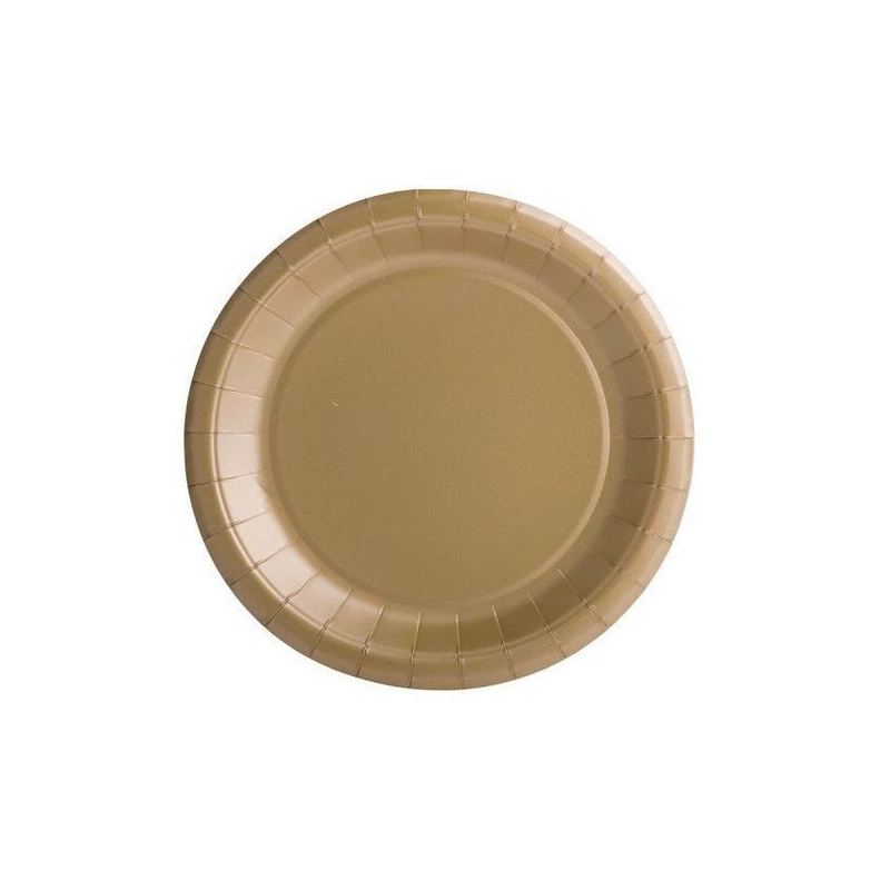 assiettes rondes dorees