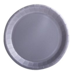 assiettes rondes argent