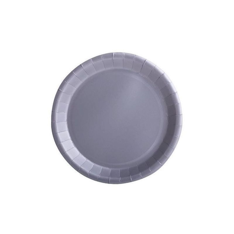 assiettes rondes argent