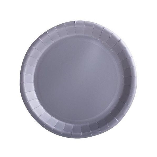 assiettes rondes argent