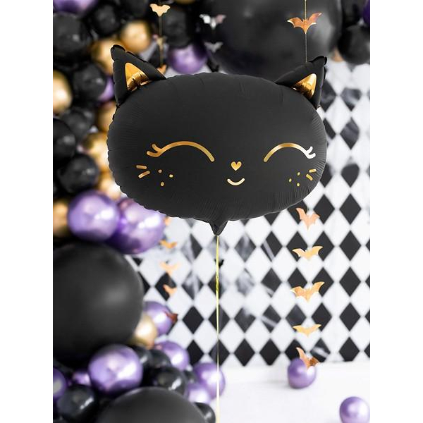 ballon aluminium noir chat effets