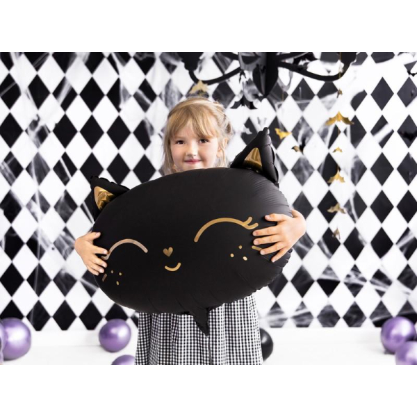 ballon aluminium noir chat petite fille