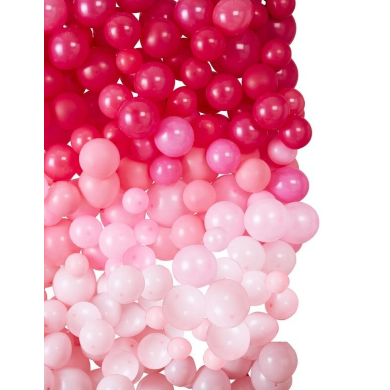 mur ballons degrade rose