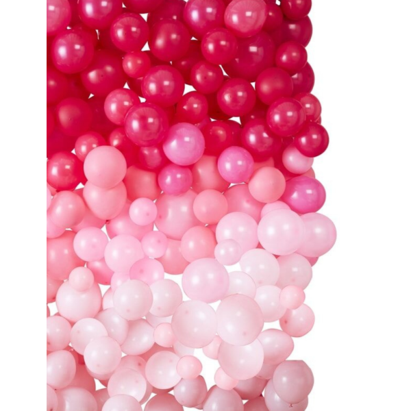 mur ballons degrade rose