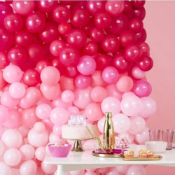 mur ballons degrade rose effets