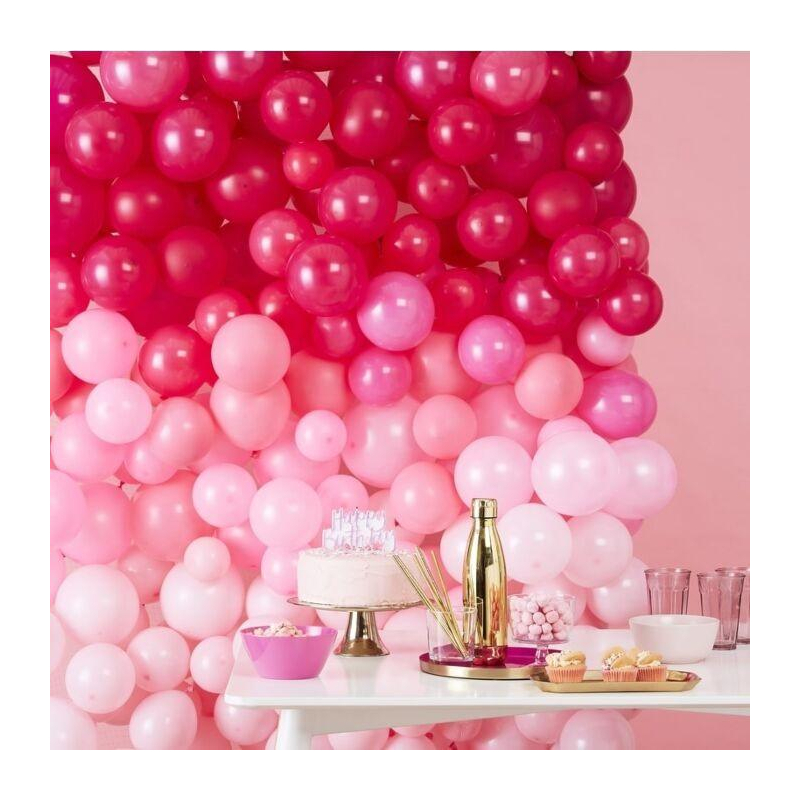 mur ballons degrade rose effets