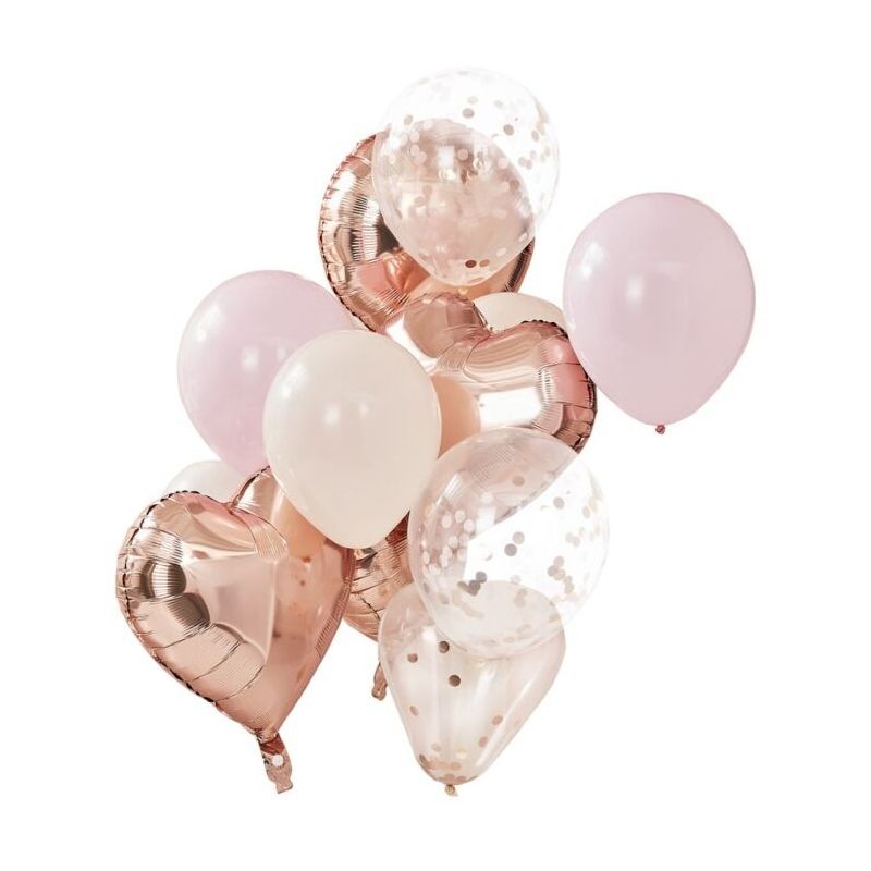 bouquet ballon rose gold