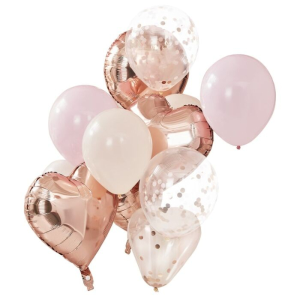 bouquet ballon rose gold