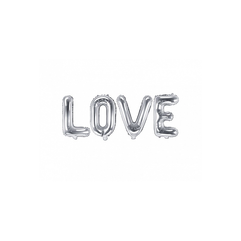 ballon lettre argent love