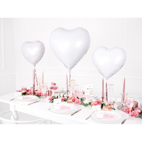 ballon aluminium coeur blanc table